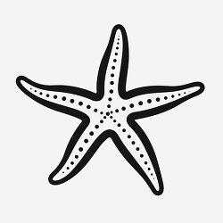 starfish black outline clip art