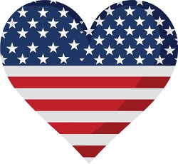 stars and strips patriotic american flag shaped as a heart