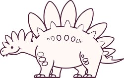 stegosaurus dinosaur simple icon outline illustration