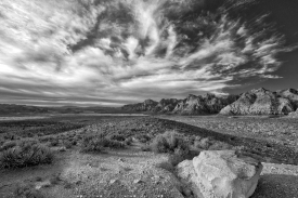 black white photograph red rock canyon mojave desert nevada