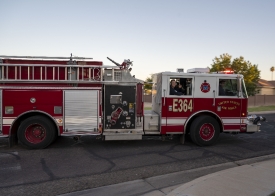 Fire engine shows off to celebrate Fire Prevention Week