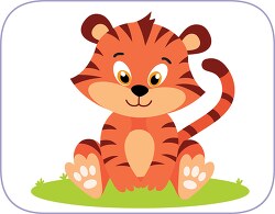 adorable cute baby tiger big round face big eyes clipart