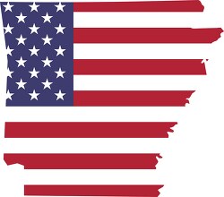 arkansas state map with american flag