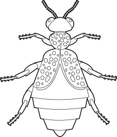 Common beetle black white outline clipart