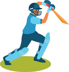 Cricket batter wearing prtective gear Clipart