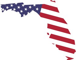 florida map with american flag