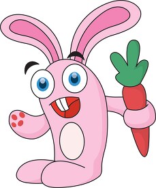 funny looking rabbit holding carrot clipart
