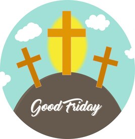 good friday three crosses on hill clipart 4