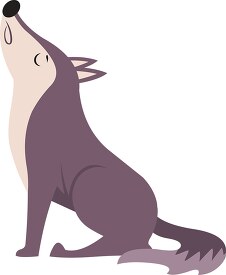 gray wolf howling clipart