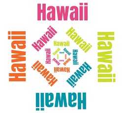 Hawaii text design logo