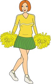 high school cheerleader wearing uniform clipart