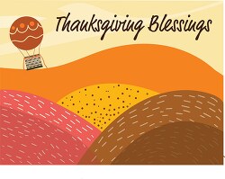 hills with fall colors happy thanksgiving clipart