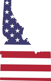idaho state map with american flag