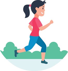 Jogging Girl Sports Clipart