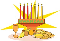 kwanzaa celebration candles clipart