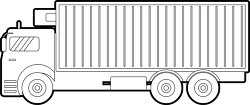 lorry truck printable black outline clipart