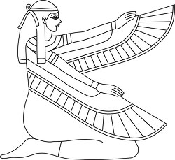 maat egyptian goddess black outline clipart