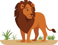 Male Lion with large mane native to africa Clipart