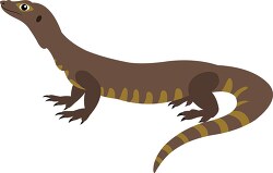 Monitor Lizard carnivorous Reptile with large tail clipart