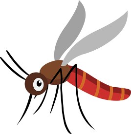 Mosquito biting with large proboscis Clipart