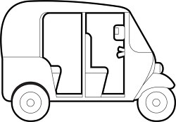 rickshaw two wheeled vehicle printable black outline clipart