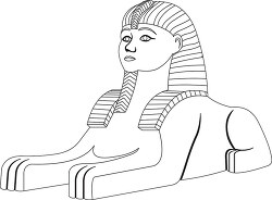 sphinx ancient egypt black outline clipart