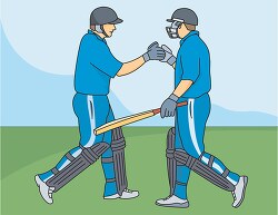 two cricket players shake hands