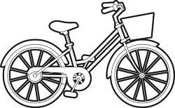 Two Wheeled kids bicycle printable black outline clipart