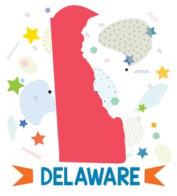 usa delaware illustrated stylized map