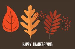 various fall leaves side by side with happy thanksgiving clipart