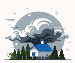 storm clouds above a house clip art
