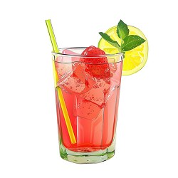 strawberry soda a glass 3d clay icon