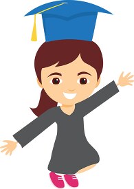 Student jumping up in air graduation clipart