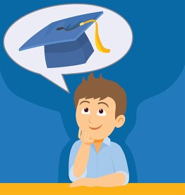 student thinking about graduation clipart