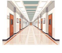 students in the classroom showing an empty school hallway