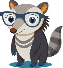 studious looking anteater wearing glasses ready to learn