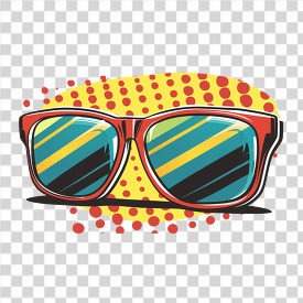 Stylish sunglasses with a retro dotted yellow background