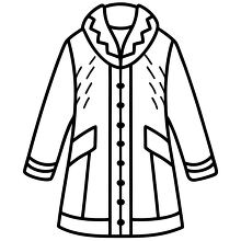 stylish winter coat with a hood  black outline