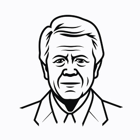 stylized black and white vector president jimmy carter