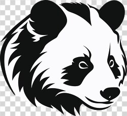 stylized graphic of a pandas head logo clipart