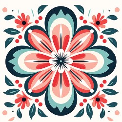 stylized petal motif arranged in a kaleidoscopic fashion with a 