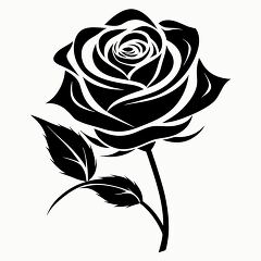 stylized rose silhouette with sharp petalw