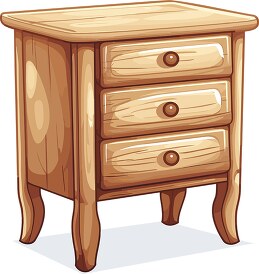 stylized vector graphic of a traditional wooden nightstand with 