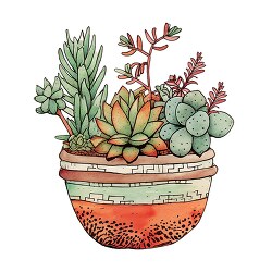 succulent plant in a large rustic pot