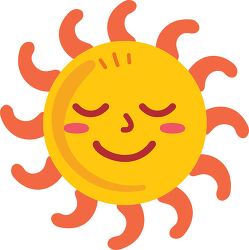 sunny clipart with a happy expression and vibrant orange rays cl