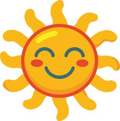 sunny clipart with a happy expression and vibrant yellow rays cl