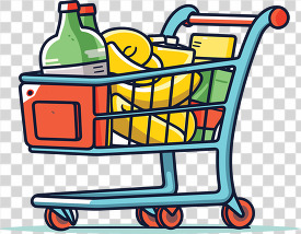 supermarket cart in retail store