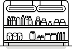 supermarket refrigerator section black outline