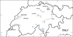 Switzerland country map black white