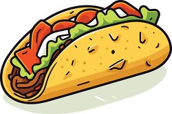 taco with tomato lettuce meat clip art